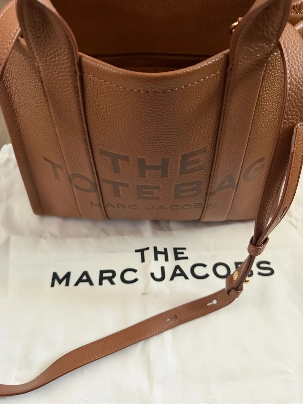 Marc Jacobs Brown Pebbled Leather The Tote Bag